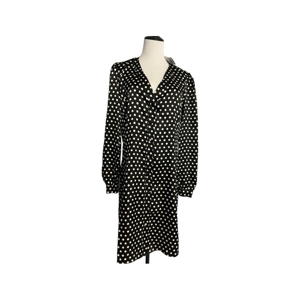 NWT Michael Kors Midi Dress in Black/ White Polka Dots